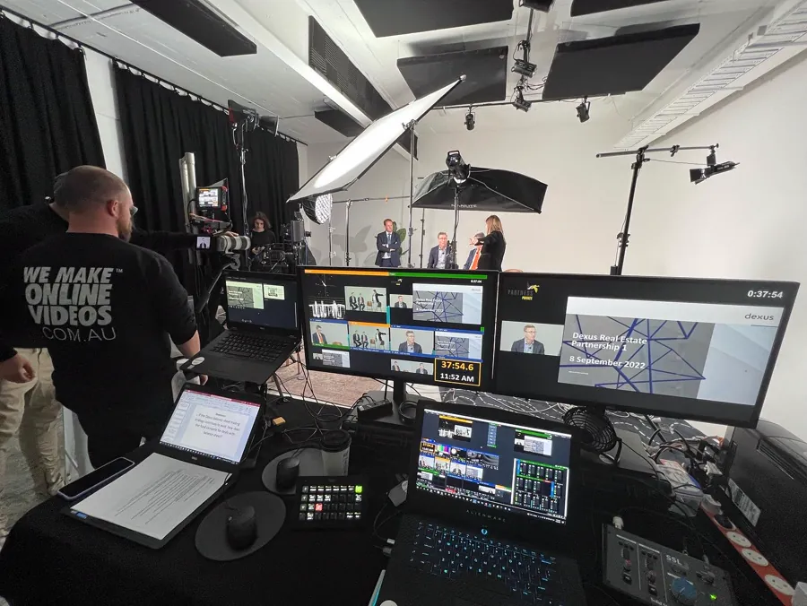 Operator at the production desk during a live event