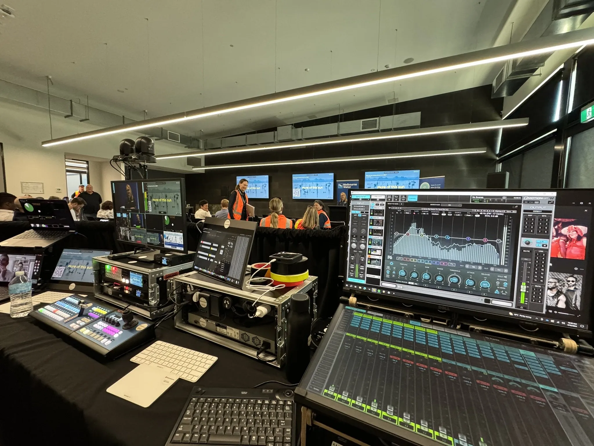 Corporate event AV setup